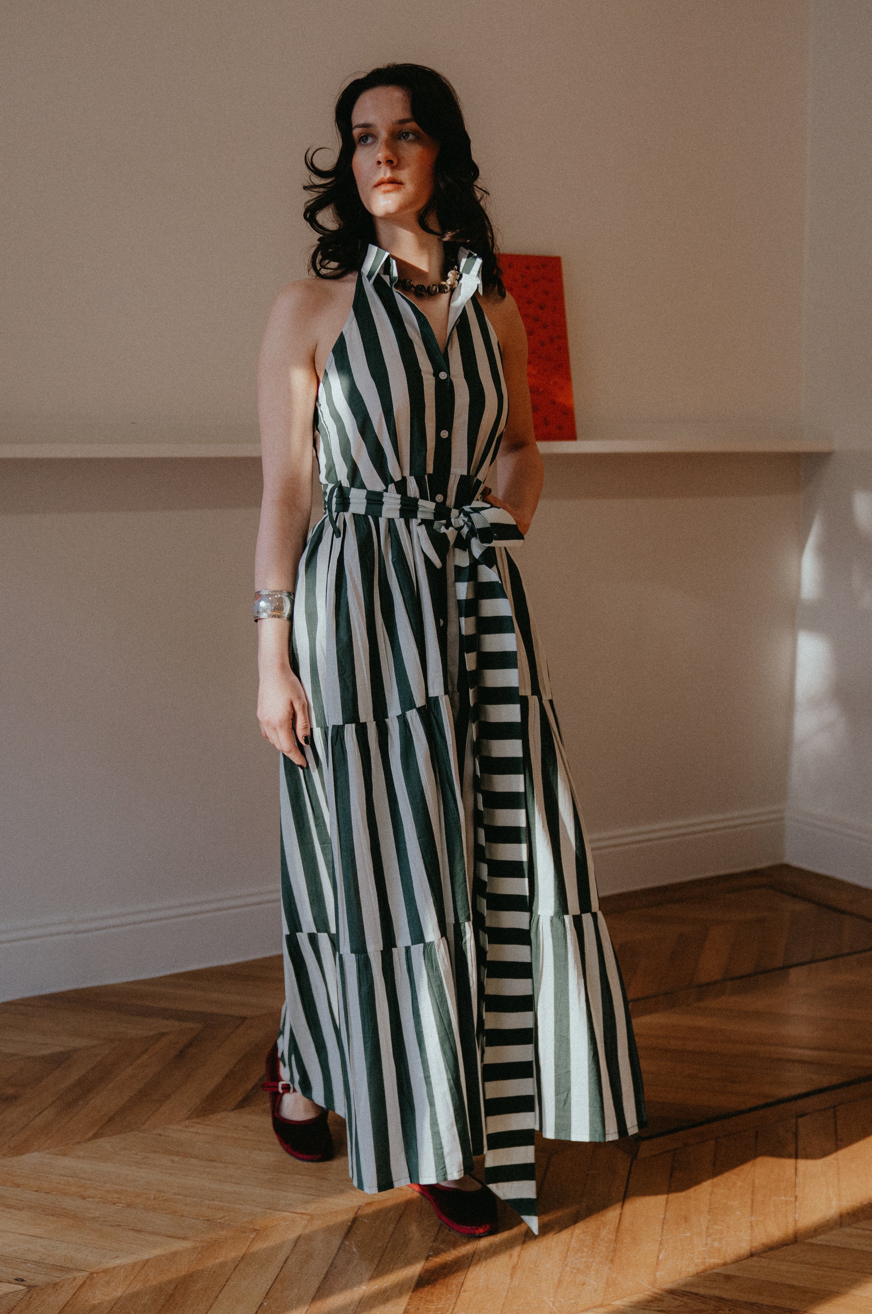 fenáreta olimpia halter basque-waist maxi dress Olimpia Dress